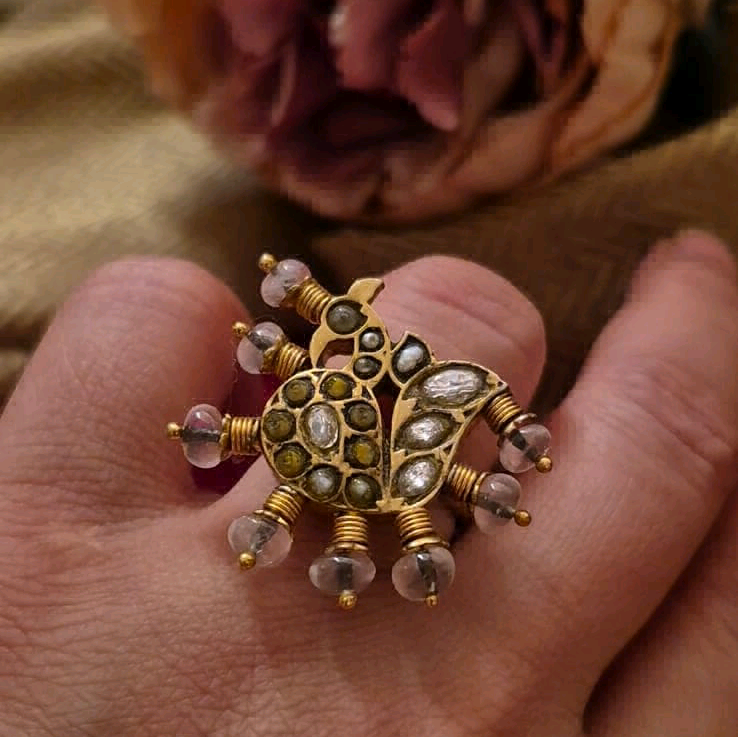 MaYuRa Kundan Peacock Ring